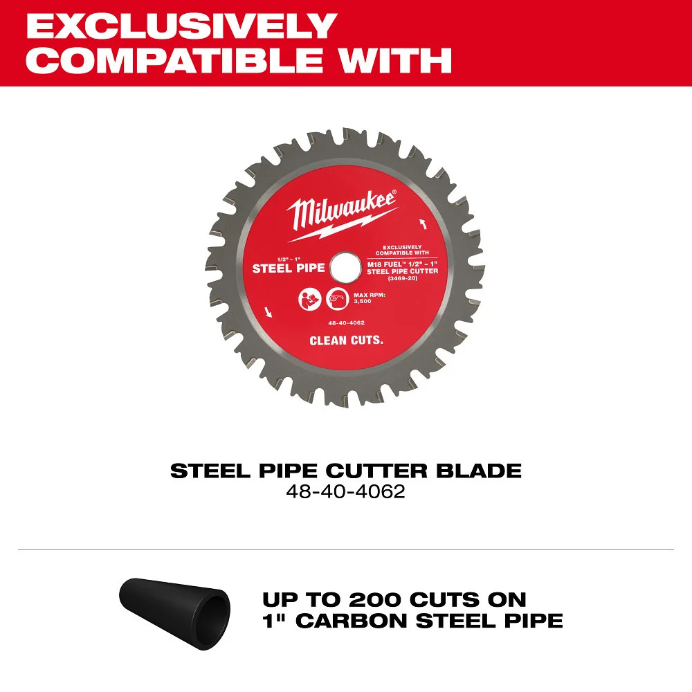 Milwaukee 3469-20 M18 FUEL 18V 1/2″-1″ Steel Pipe Cutter – Bare Tool
