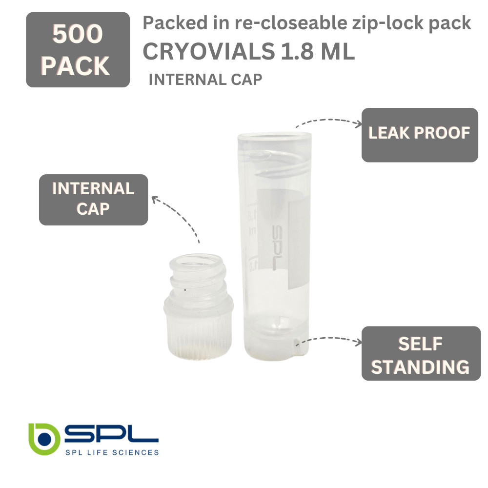 SPL Cryovials 1.8 ml, Polypropylene, Sterile, DNase / RNase – free, Human DNA –