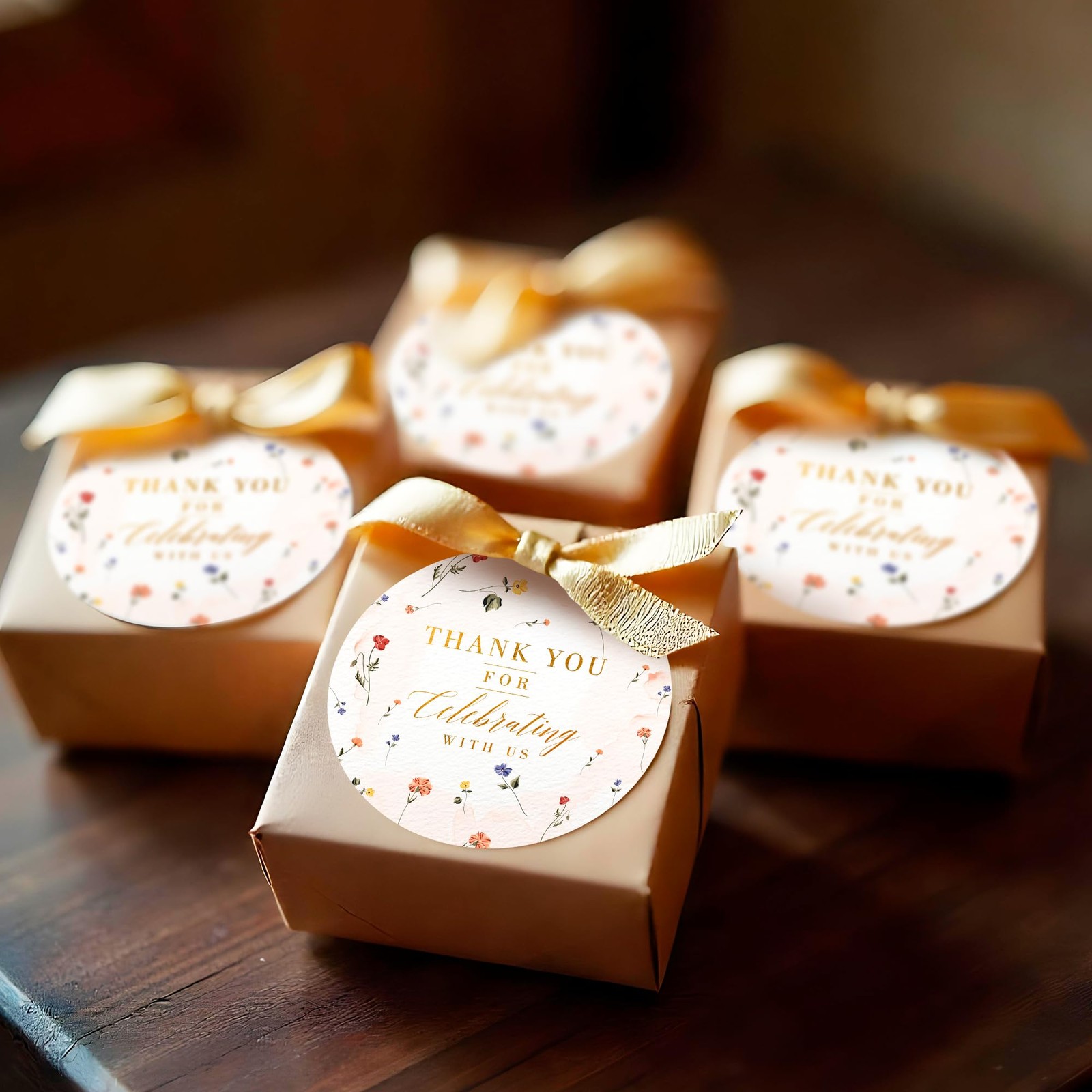 Spring Wild Floral Wedding Thank You Labels Thank You for Celebrating with St…