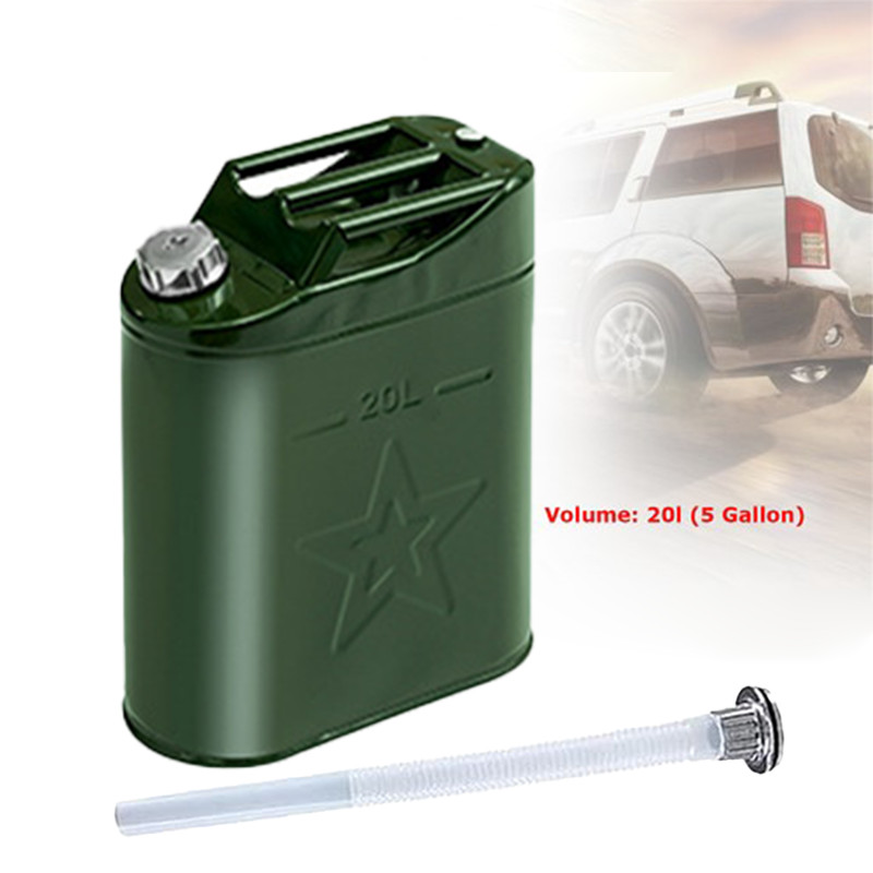 5 Gallon 20L Gasoline Army Green Jerry Can Military Metal Steel Tank Backup USA