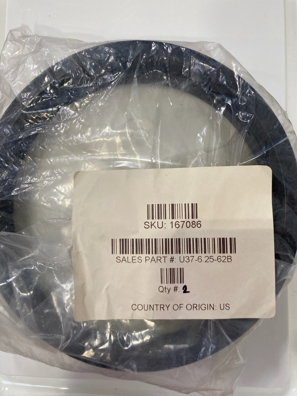 U37-6.25-62B Hydraulic U-Seal 6.250 ID x 7.000 OD x 0.625 H Poly Pack of 2