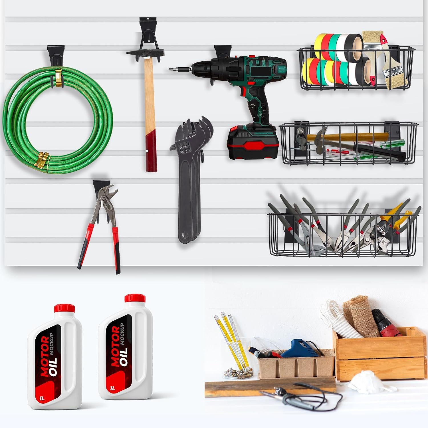 Heavy-Duty Slatwall Baskets & Hooks Slatwall Accessories Standard Slatwall