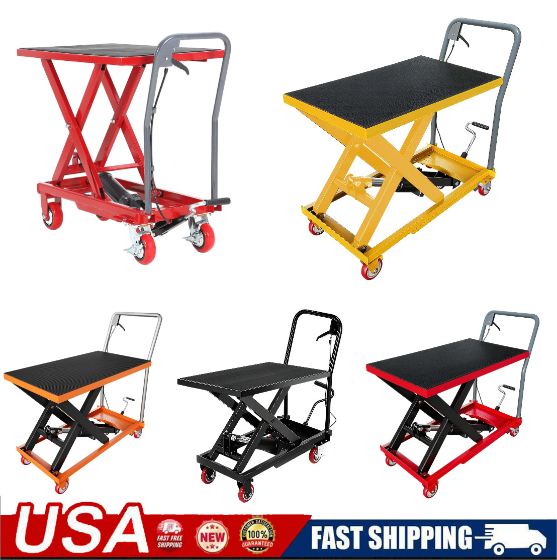 330 500 1100Lbs Hydraulic Lift Table Cart 28.5″ or 32″ Lifting Single Scissor