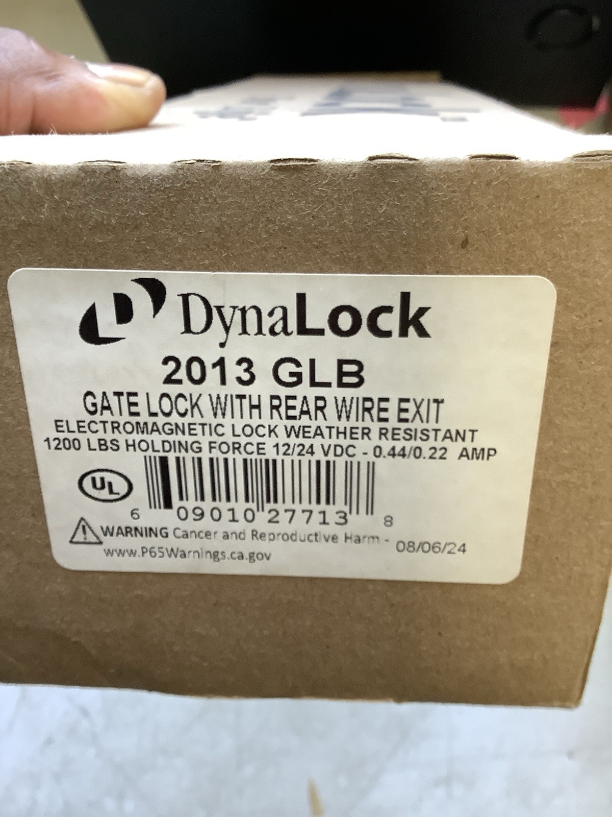 DynaLock 2013 GLB Electromagnetic Gate Lock 1200 lb 12V/24V Single Door