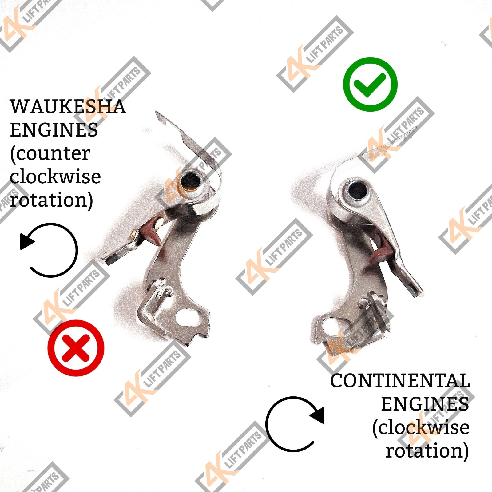 CONTINENTAL F162 F163 IGNITION POINT SET CLOCKWISE ROTATION SEE FULL DESCRIPTION
