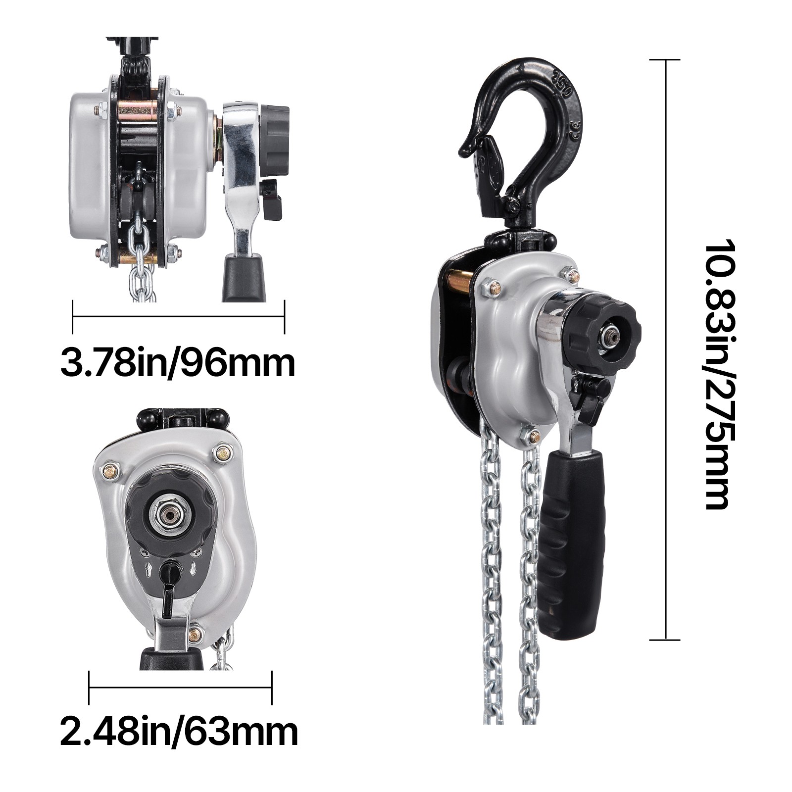 Uimoso Manual Lever Chain Hoist 550 lbs Capacity, 5 ft Lift, Durable Alloy Steel