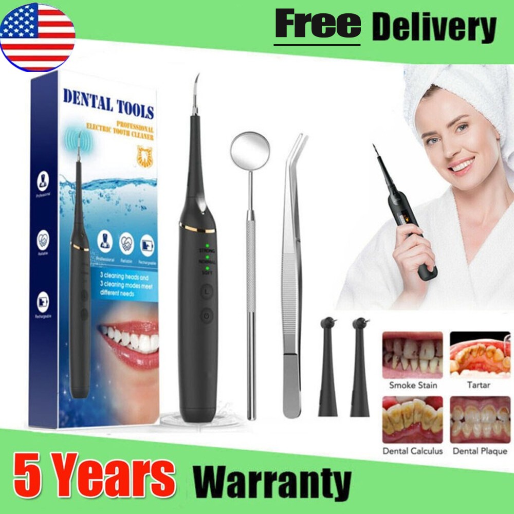 Ultrasonic Electric Tooth Cleaner Dental Scaler Stain Remover Teeth Cleaning Kit