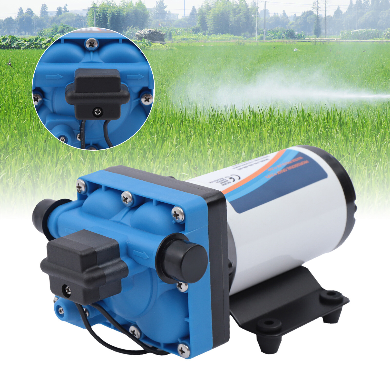 110V Self Priming Water Pressure Diaphragm Pump 55 PSI for Home/Caravan/Marine