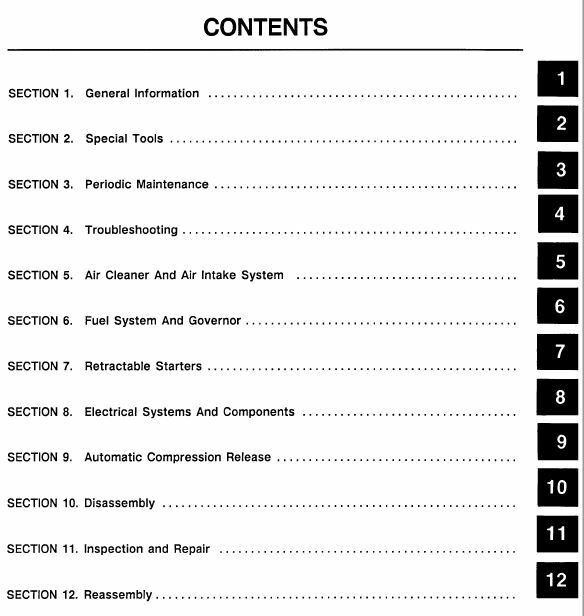 KOHLER ENGINE SERVICE MANUAL K181 K241 K301 K321 K341 REPAIR SHOP MANUAL Deere