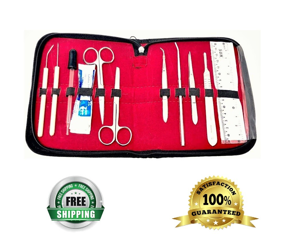 University Biology Dissection Kit with Zipper Case Student Science Education