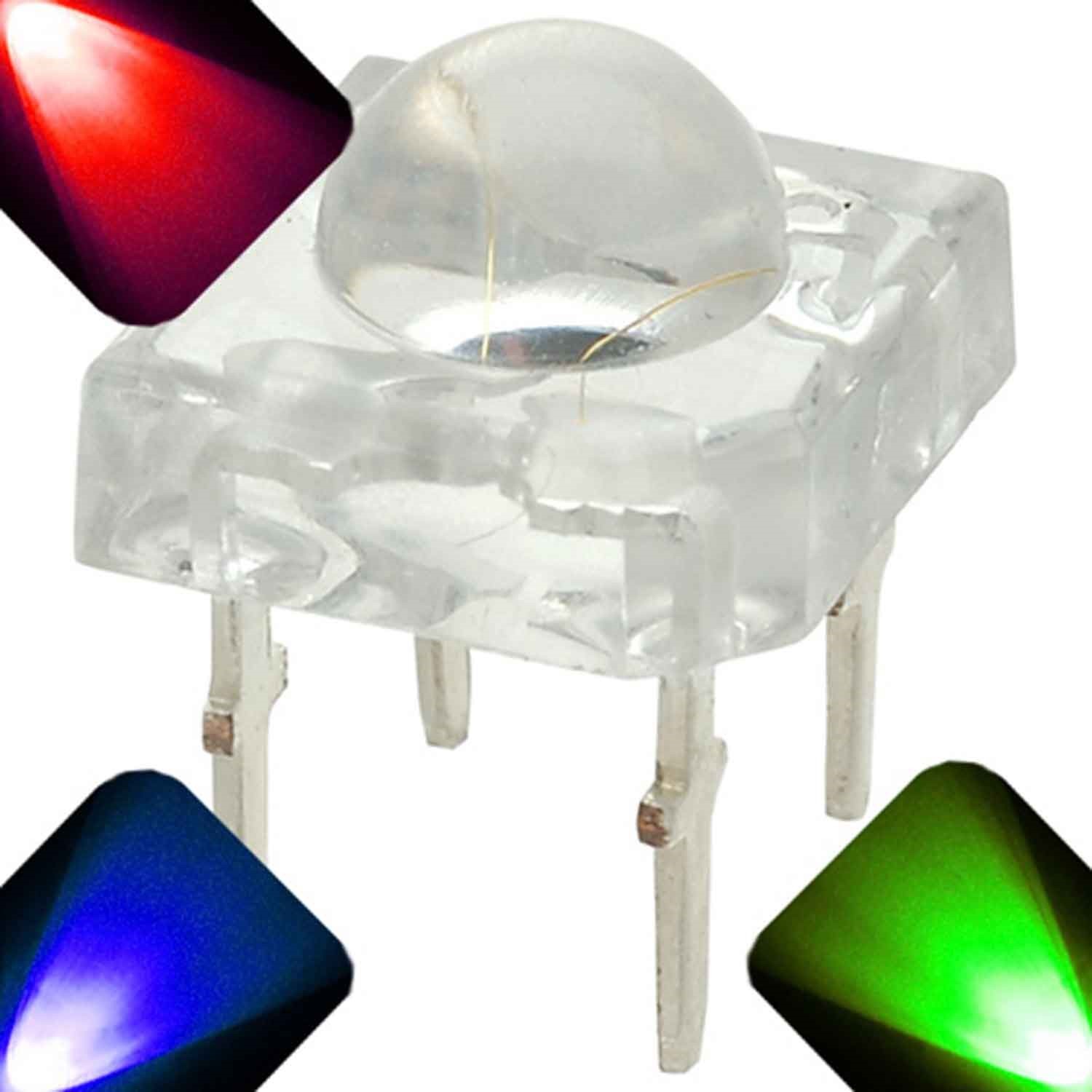 20 x LED 5mm Super Bright Piranha LED – RGB – Common Anode Red Green Blue Flux