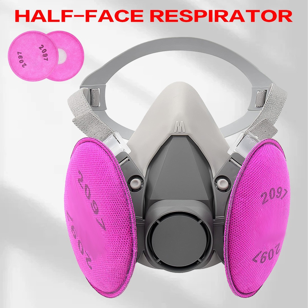 6200 Respirator Gas Mask Half Face with 2097 Filter Goggles Set for Epoxy Dust P