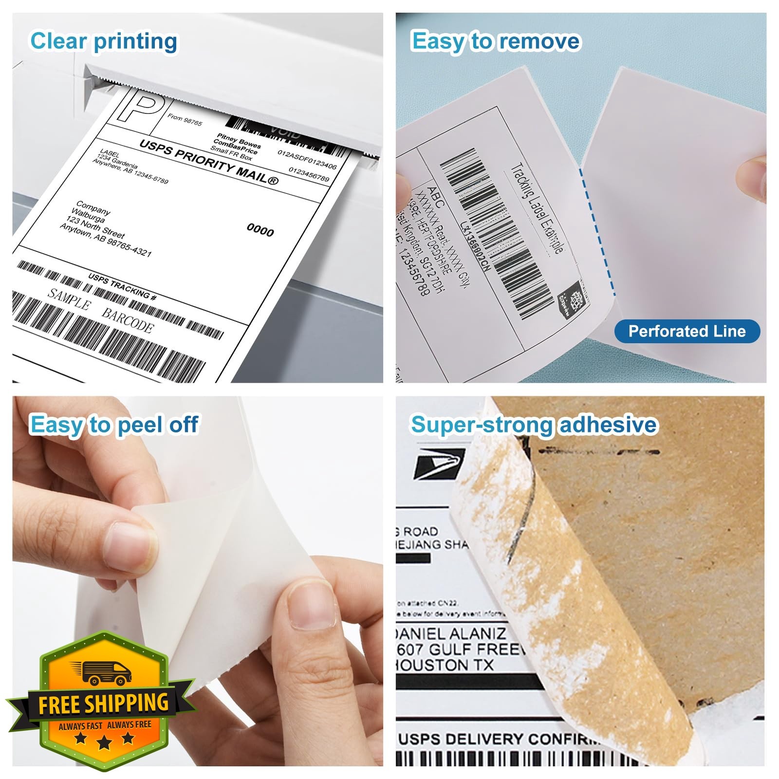9527 Product Labels White 500 per Stack