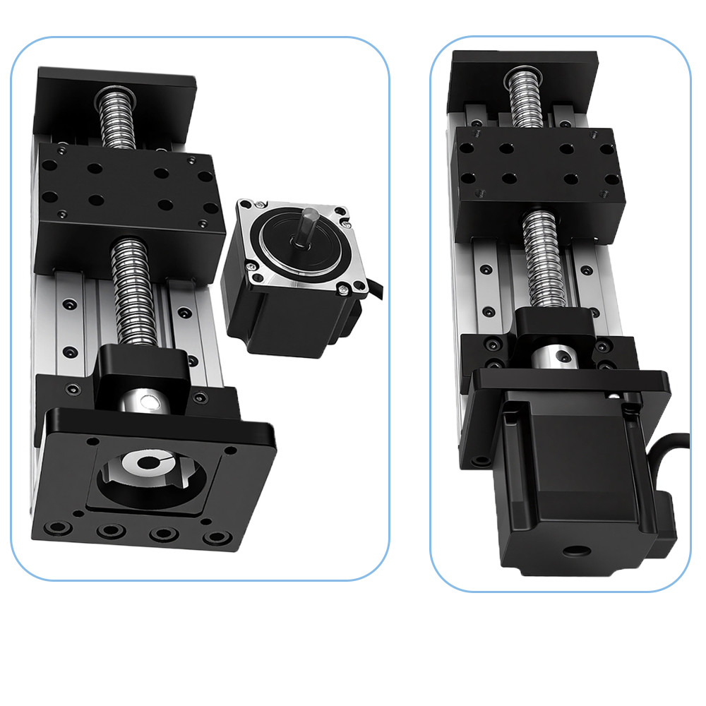 50kg Loads Linear Double Guides Ball Screw Slide Table With Stepper Motor Kits