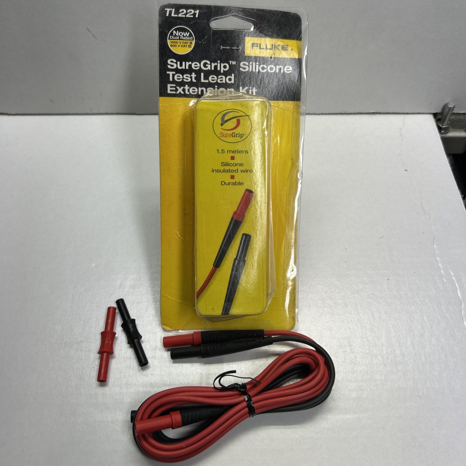 Fluke TL221 Suregrip Test Lead Extenders With Lead Couplers – 1.5 Meters Silcone