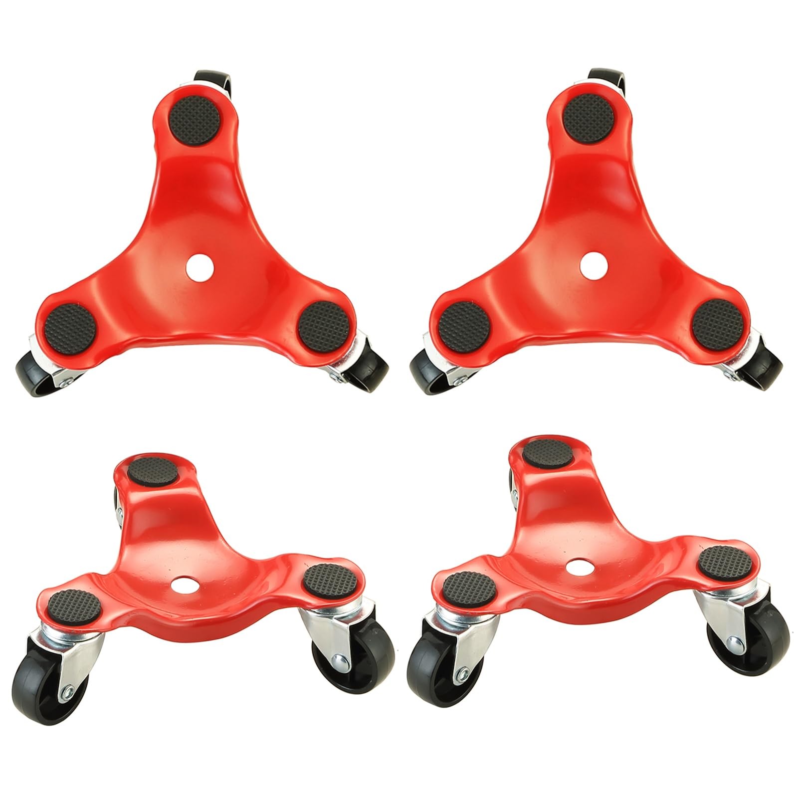 4 Pack Steel Tri-Dolly | 220 lbs Load Capacity, 3 Wheel Furniture Mover Dolly…