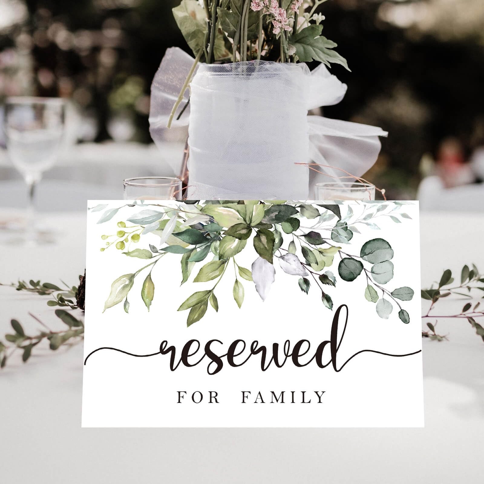 10 Rustic leaf Reserved Sign Reserved Table Sign Table Tent Wedding Sign Gue…