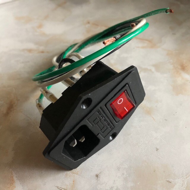 Wired assembled Power Socket with Fuse Switch 3 Pin IEC320 C14 USA PLug