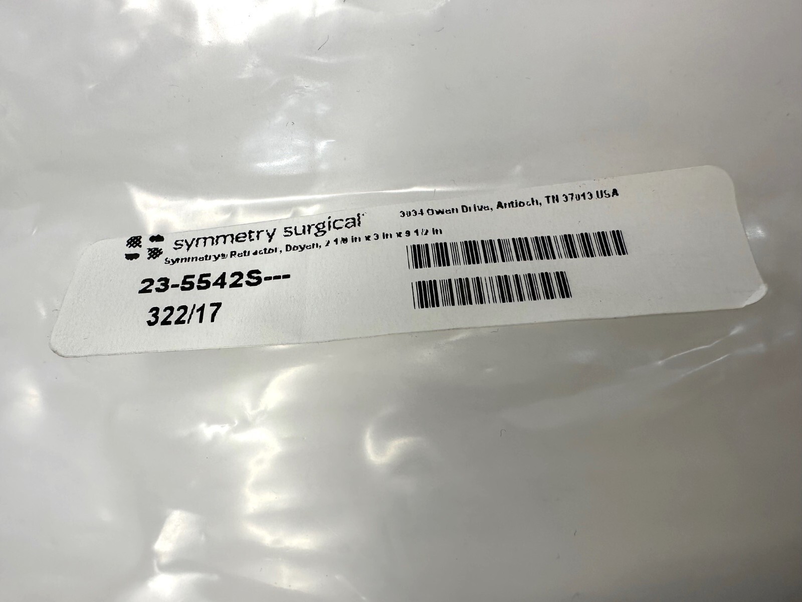 Symmetry 23-5542S Doyen Retractor, Blade 2-1/8in x 3in, 9-1/2in C1