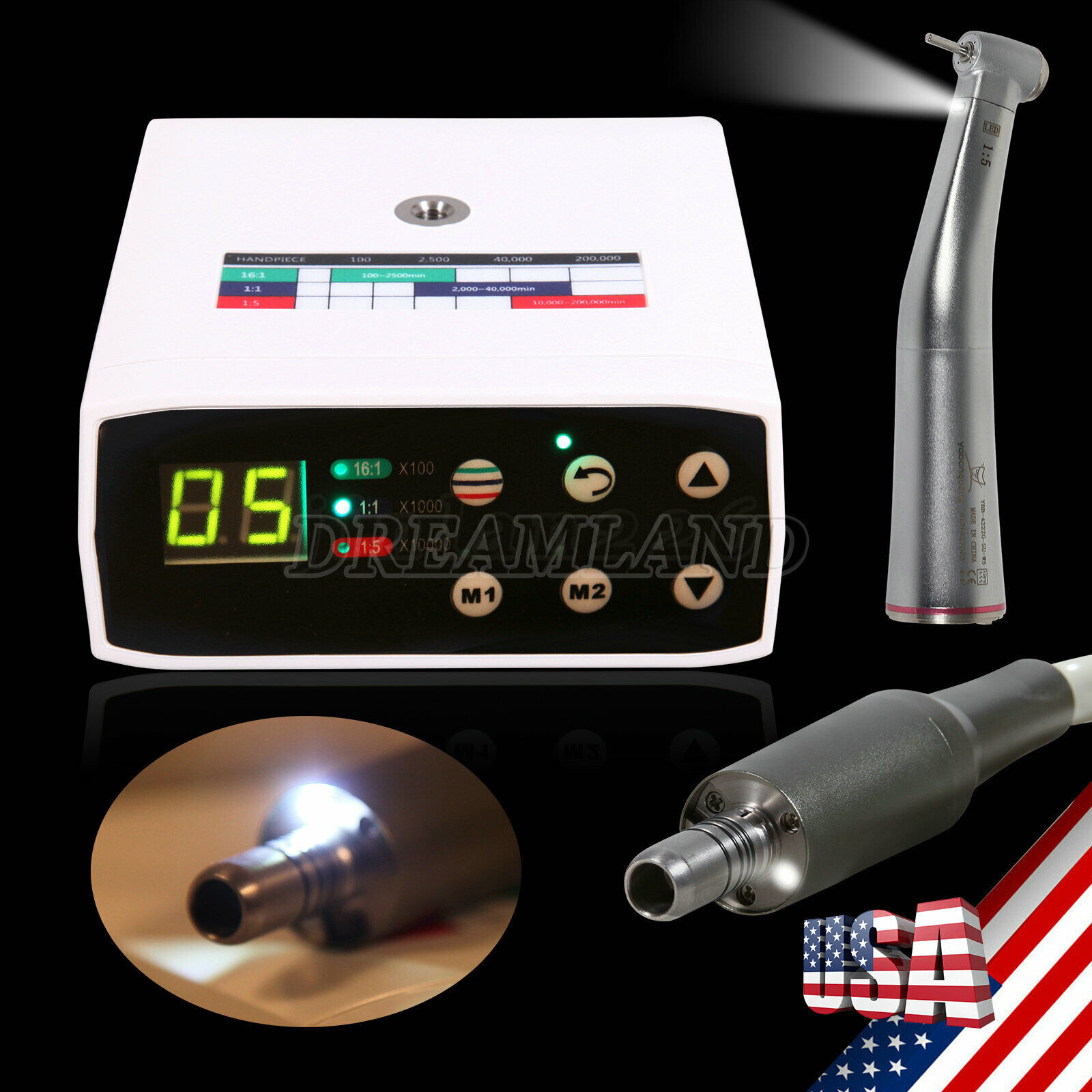 Dental Electric Motor System Clinical Micromotor 1:5 Handpiece Fit KAV