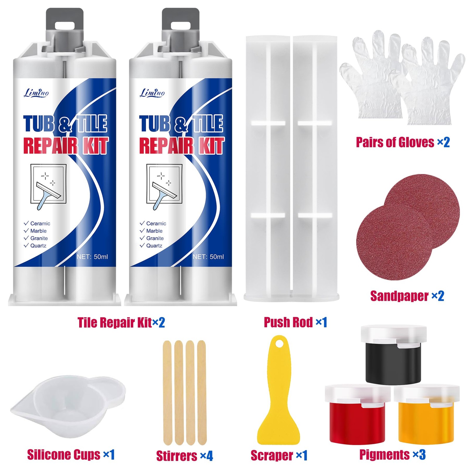 Tile Repair Kit – Porcelain for Repairing Scratches, Chips, White