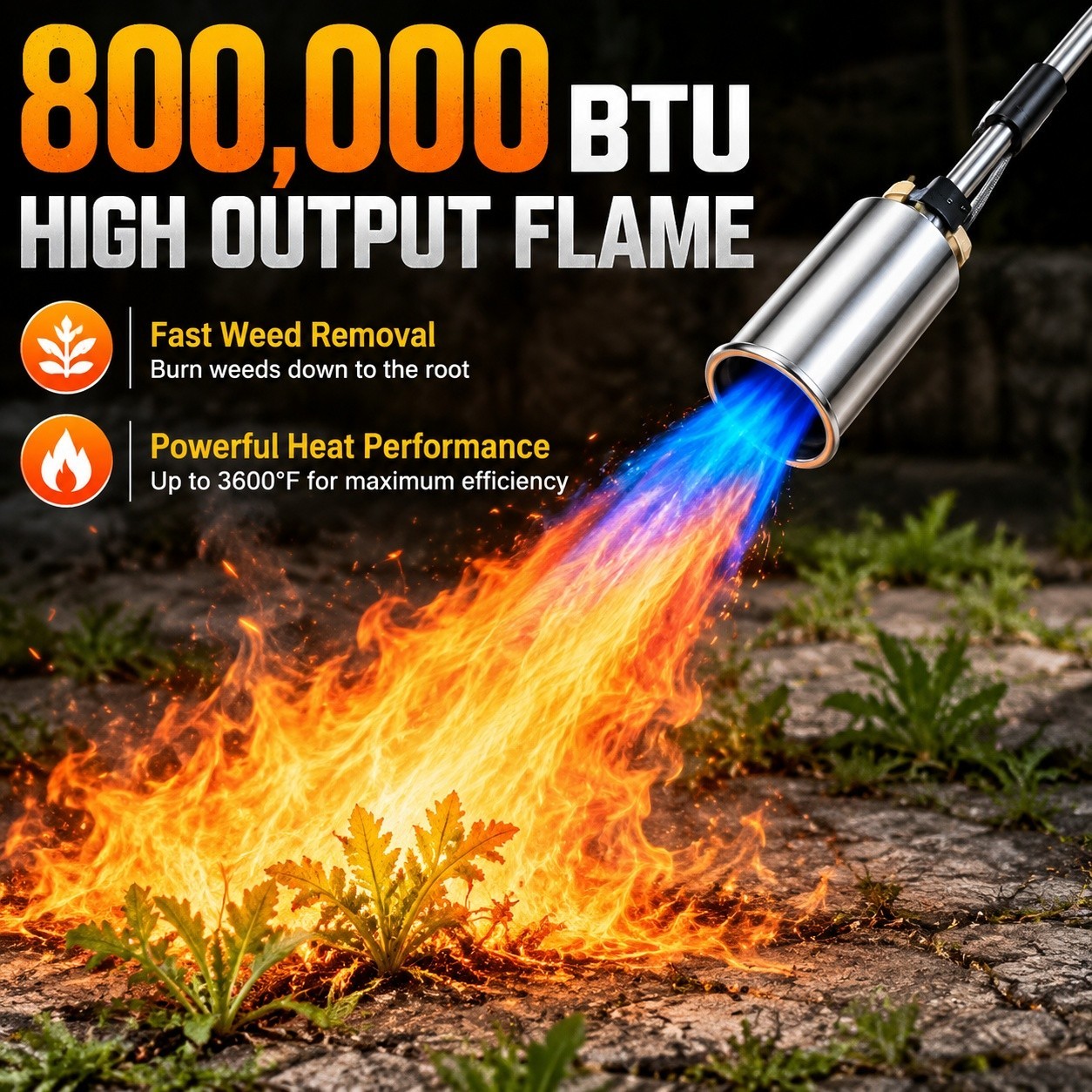 Portable Propane Torch Weed Burner Ice Snow Melter Outdoor Flame Thrower