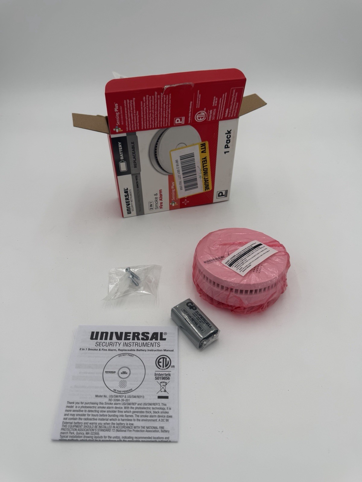 Universal Security Instruments Hardwired & 1-Year Battery Backup Smoke Detector
