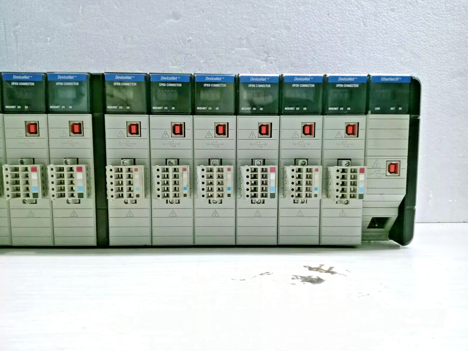 ALLEN BRADLEY FULL LOADED RACK WITH 1756-L73S AND 2 UNITS OF 1756-EN2T