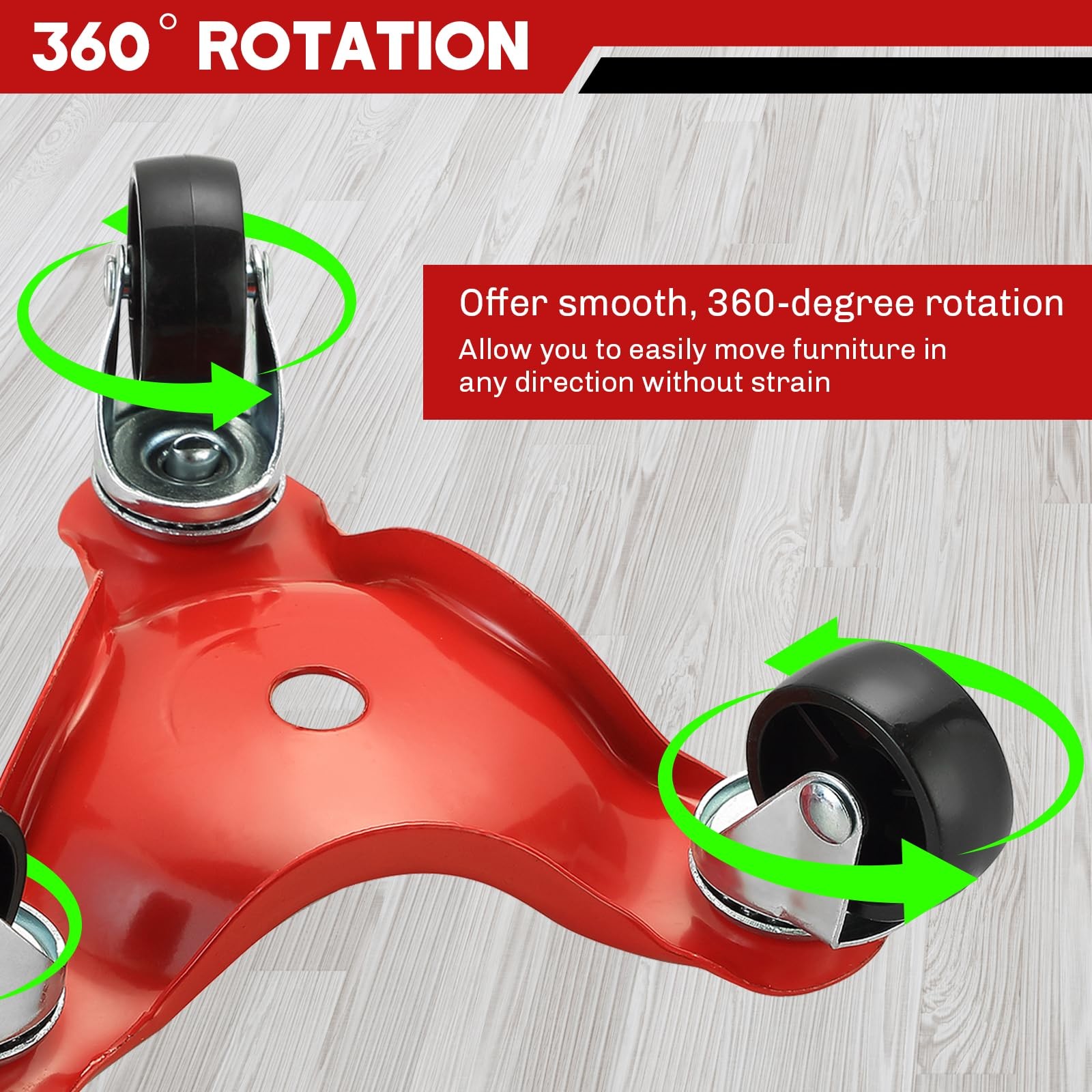 4 Pack Steel Tri-Dolly | 220 lbs Load Capacity, 3 Wheel Furniture Mover Dolly…