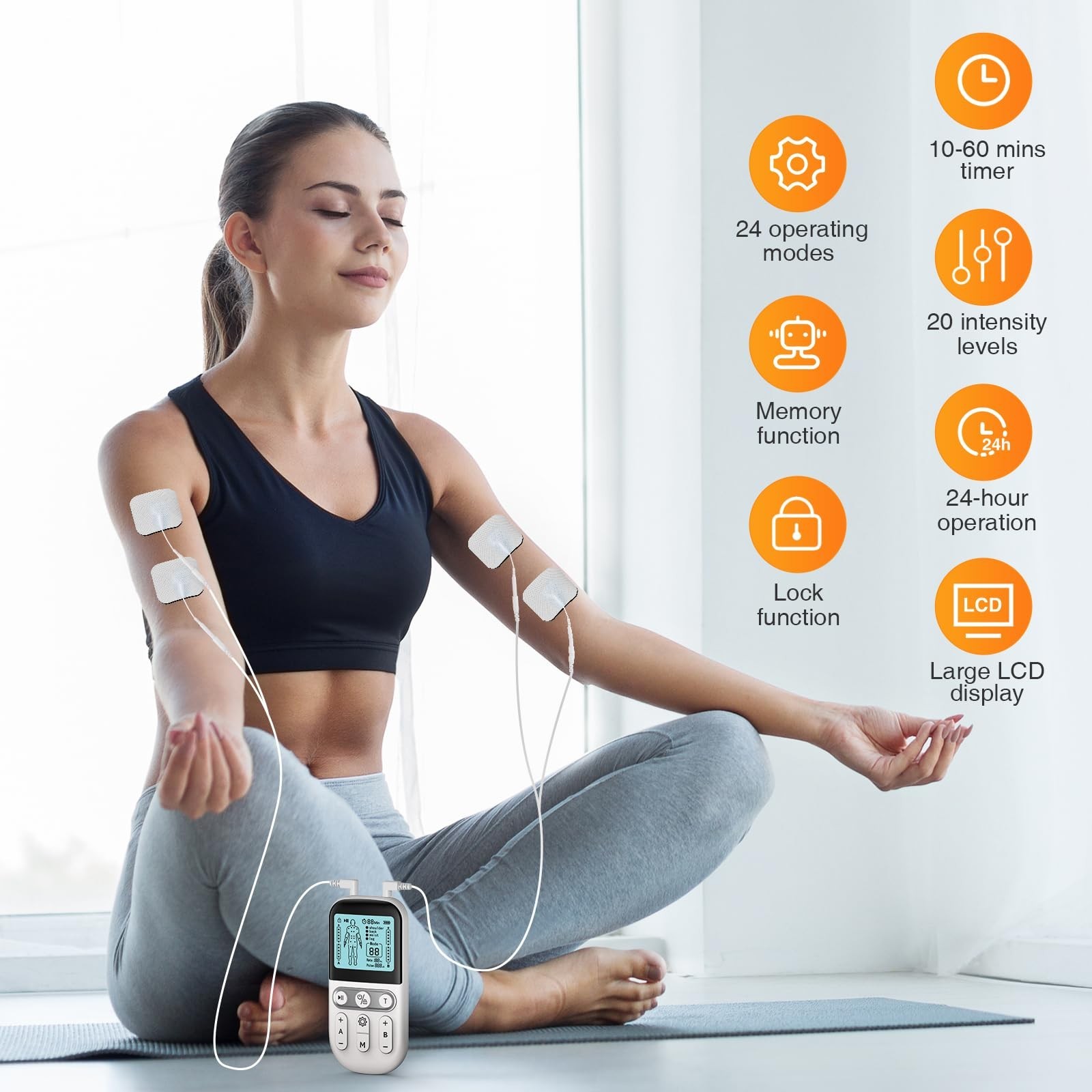 NURSAL TENS Unit Muscle Stimulator for Pain Relief Therapy, 3-in-1 Dual Chann…