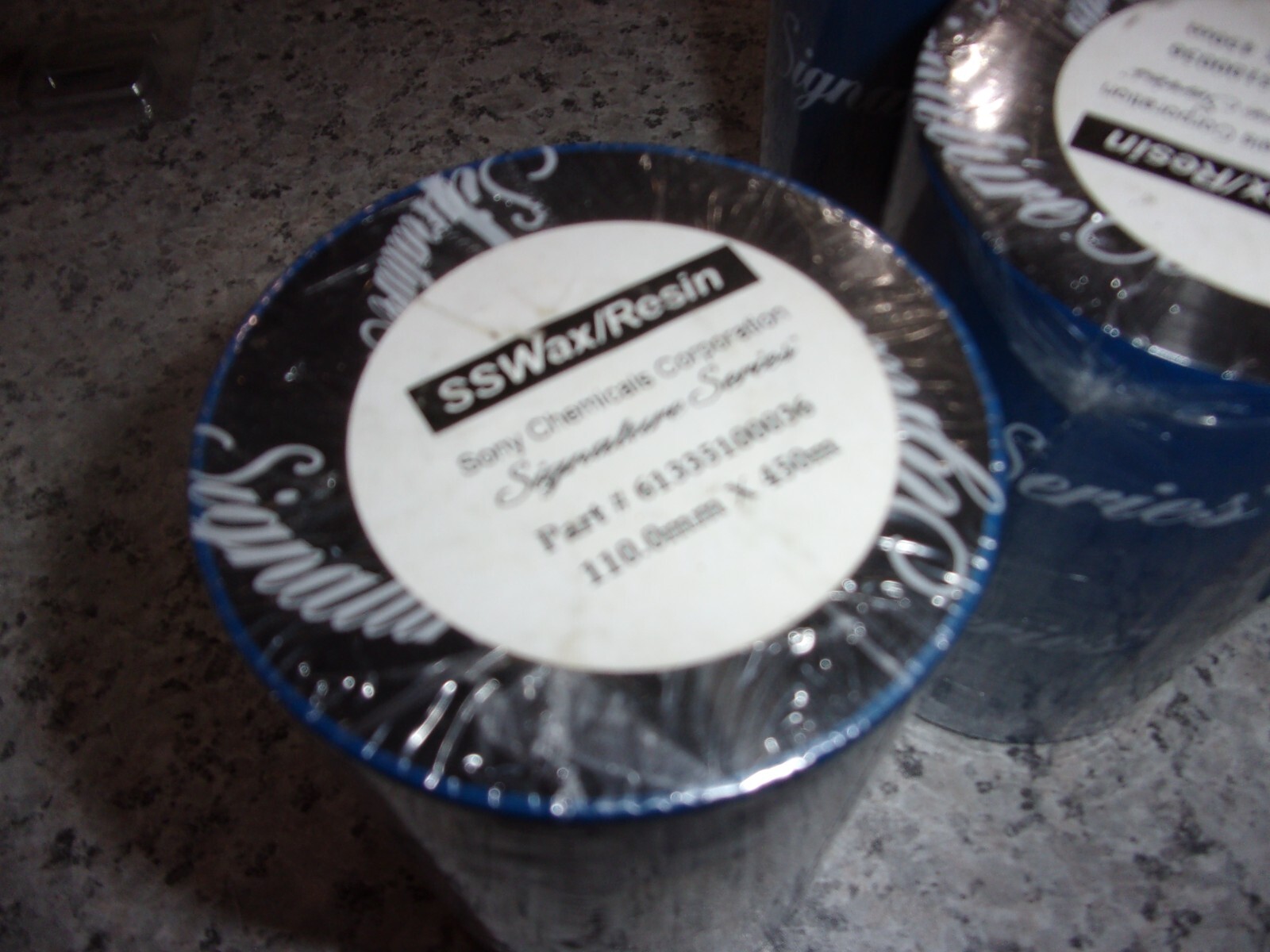 110.0mm x 450M Thermal Ribbon Black SSWax Resin Sony 61335100036 5 Roll Lot