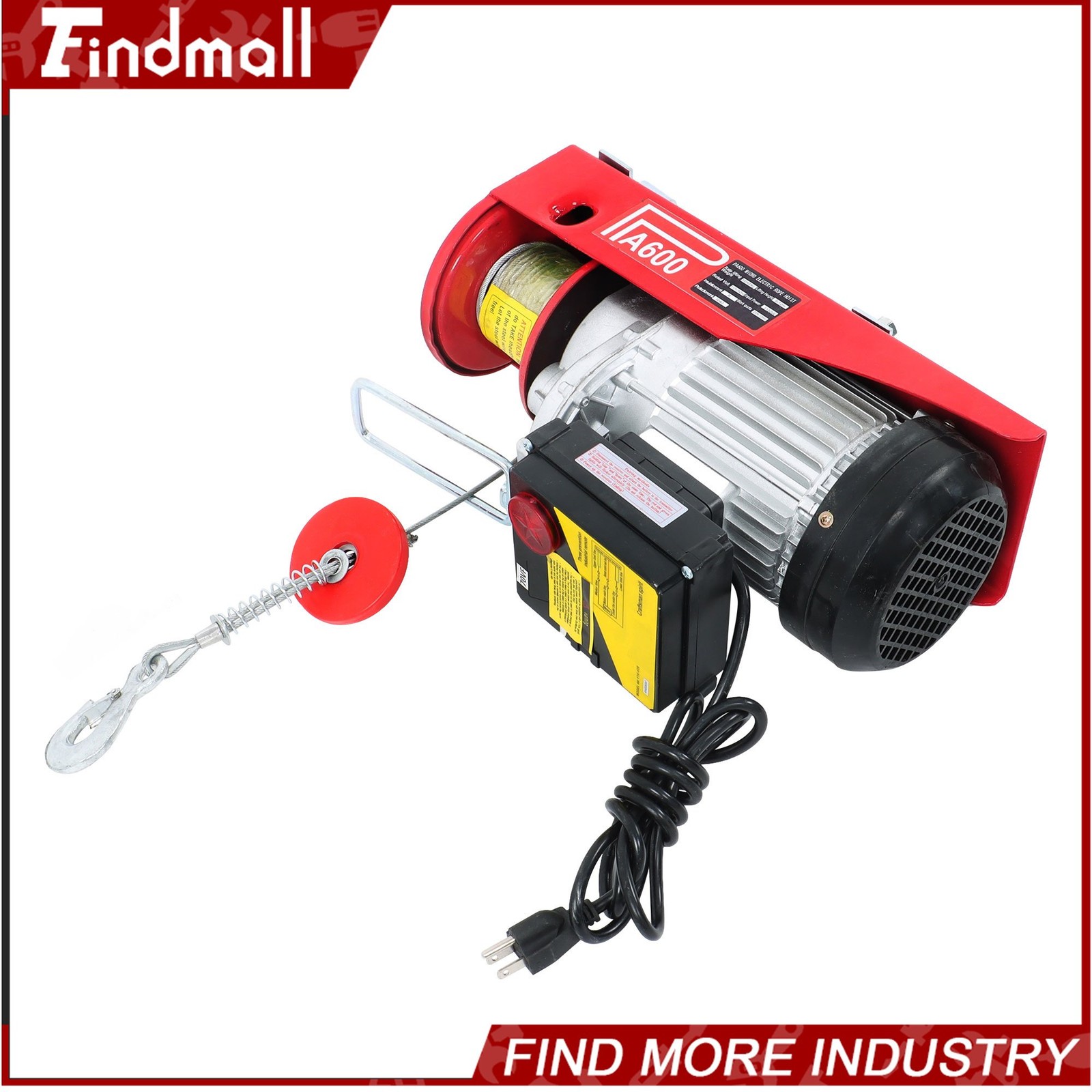 Findmall 1320lbs Electric Hoist 328ft/100m Wireless Remote Control 110V 1150W