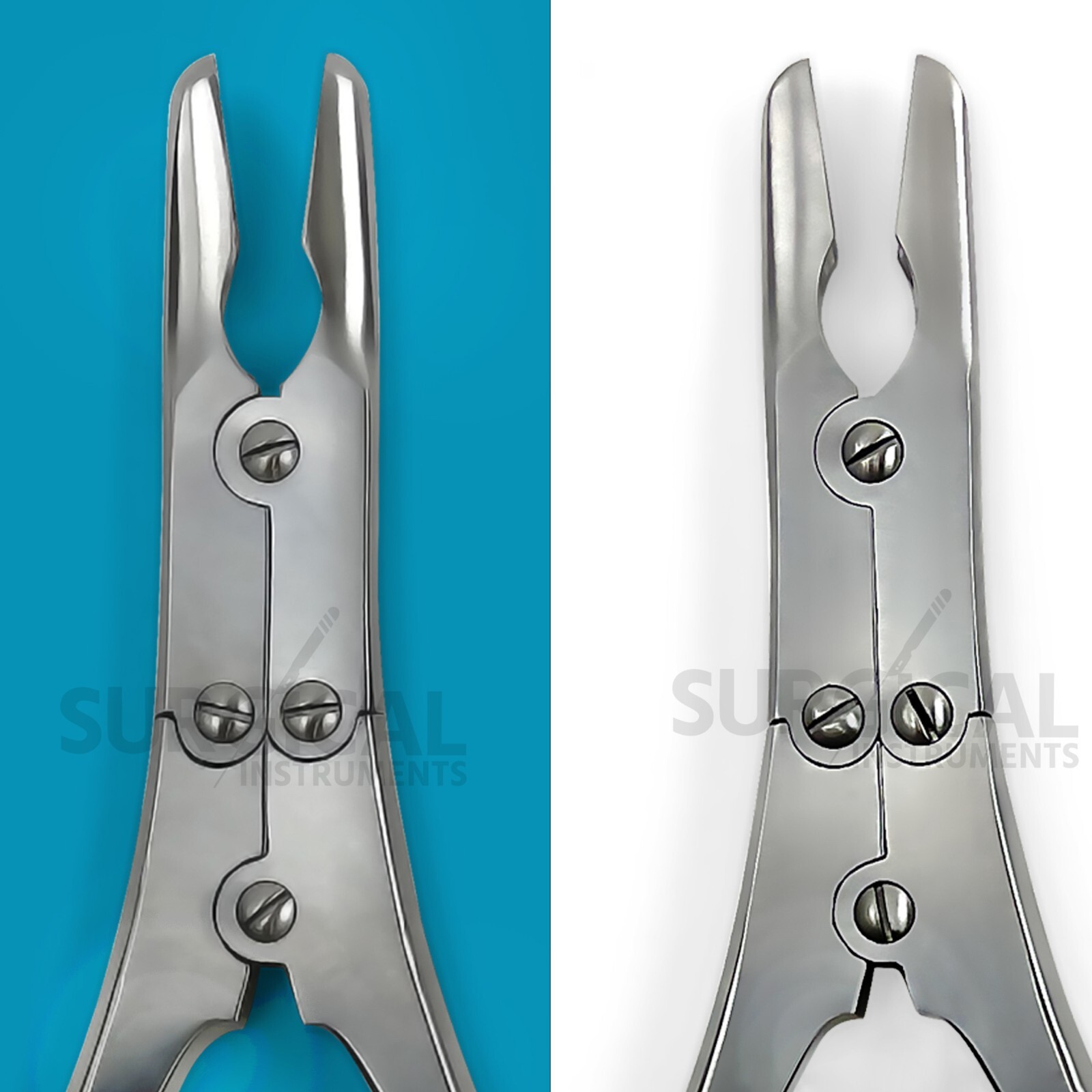 Set of 2 Pcs Ruskin Bone Rongeur 7.50″ Straight & Curved 5mm Bite Double Action