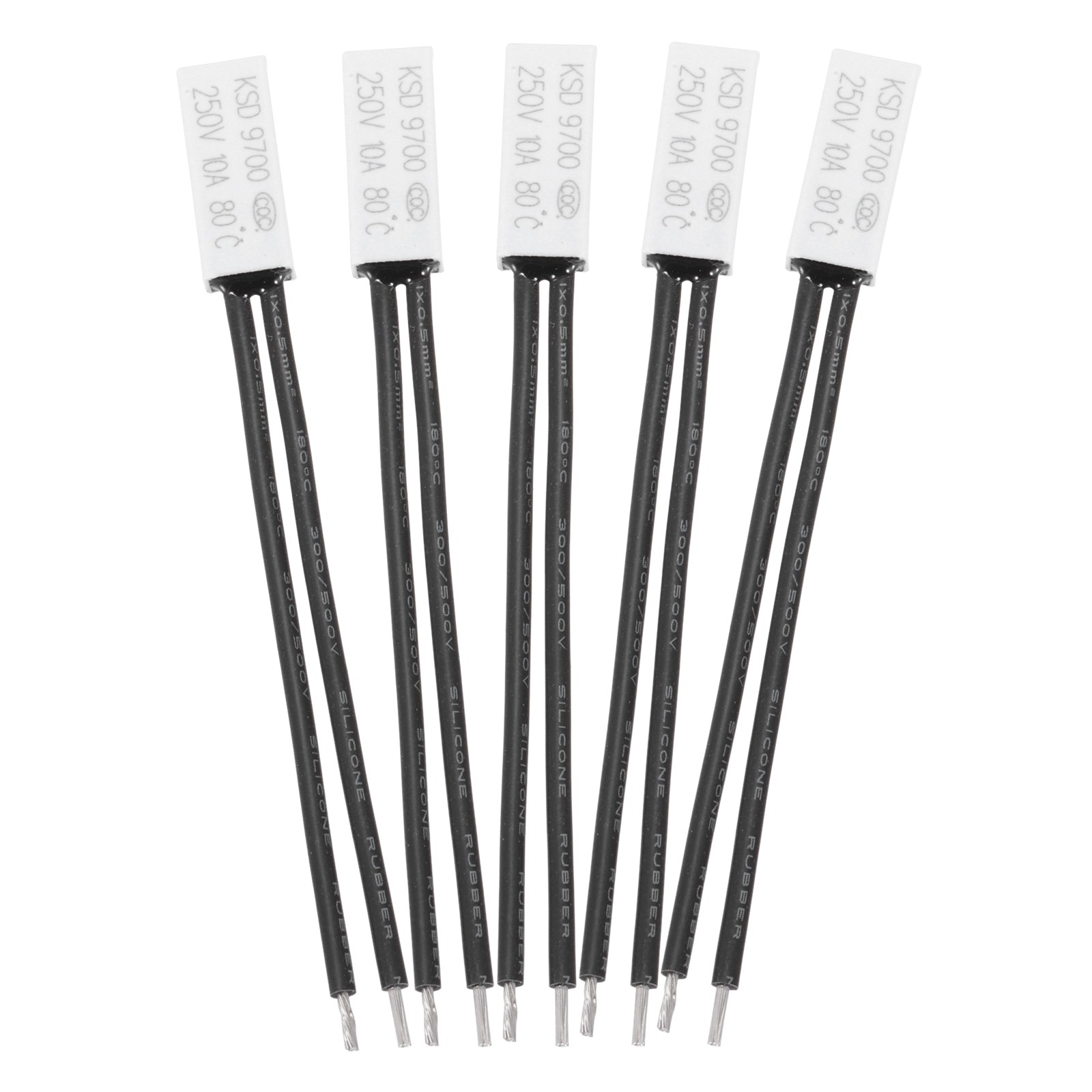 5Pcs KSD9700 Thermostat 80°C/176°F Temperature Control Switch N.C 10A Plastic