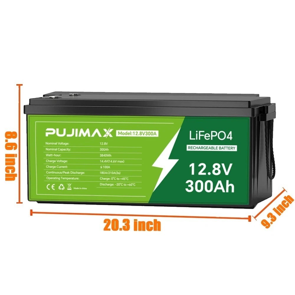 12V 300Ah LiFePO4 Lithium Battery for Solar Back Up System Marine Build in BMS