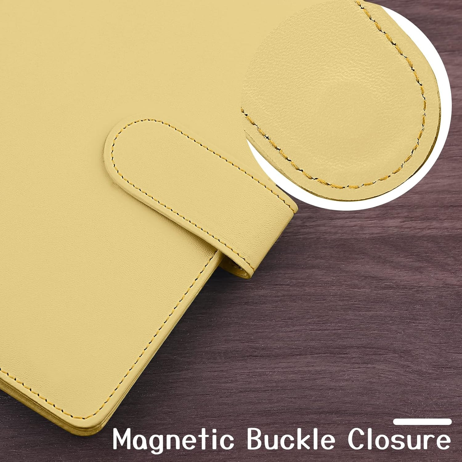 A6 Binder 6 Ring Refillable Notebook Planner Cover for A6 Refill Paper, PU Leath
