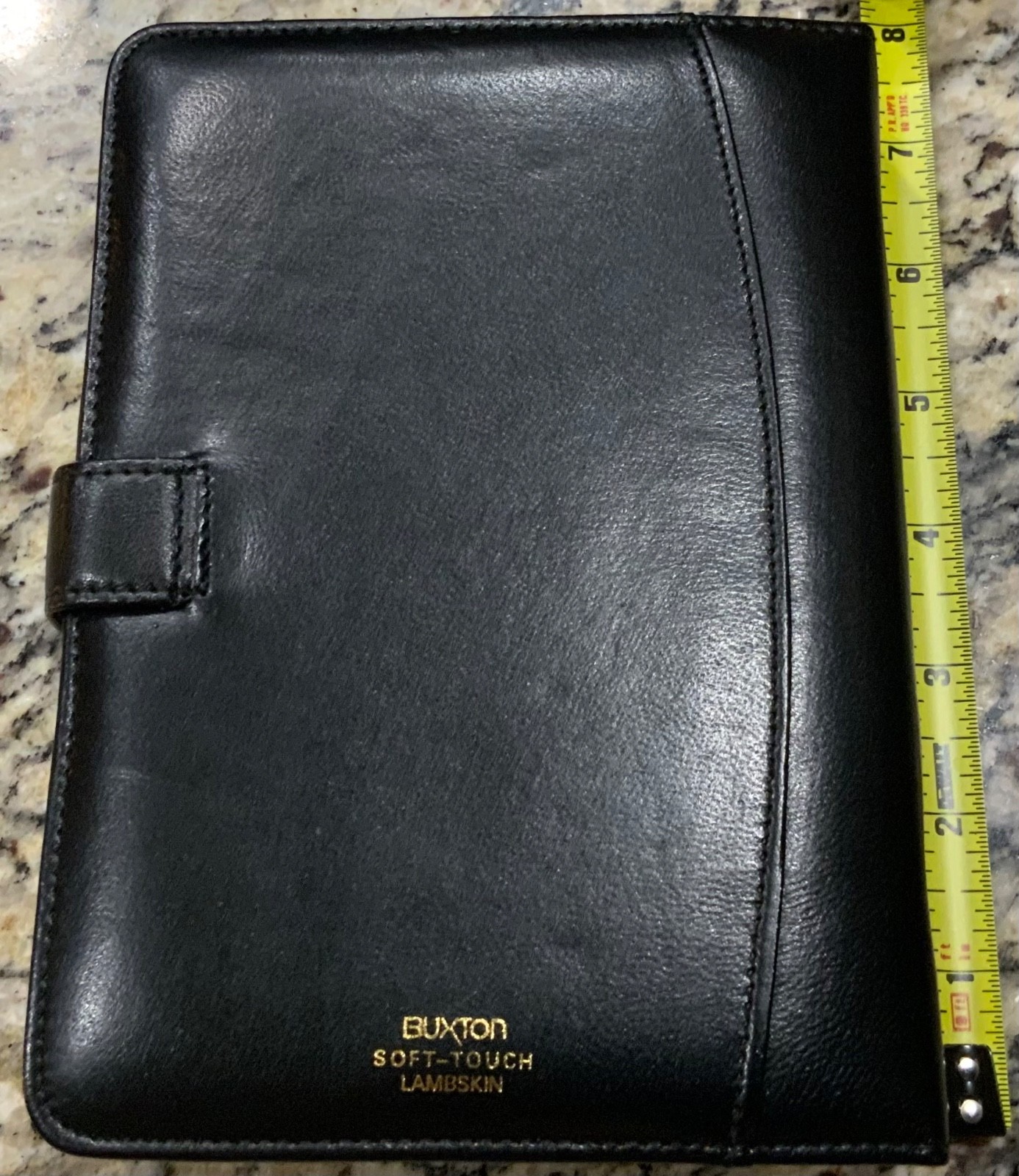 Vintage Buxton Organizer Planner 6 Ring & Button Lambskin Leather Brand New Open