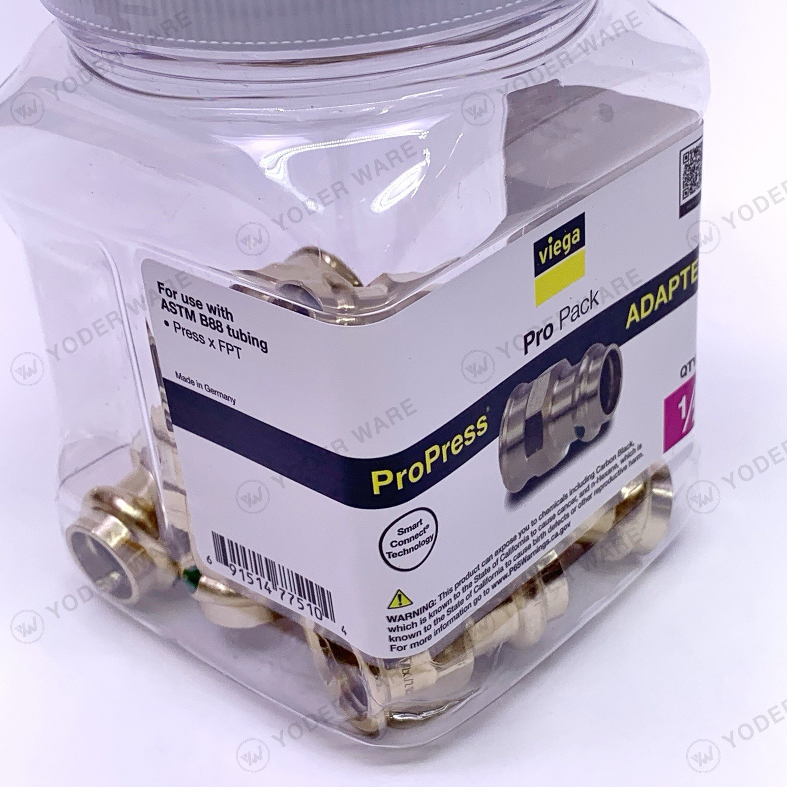 Viega ProPress 1/2 in. Press x 1/2 in. FPT Zero-Lead Bronze Adapter (10-Pack)