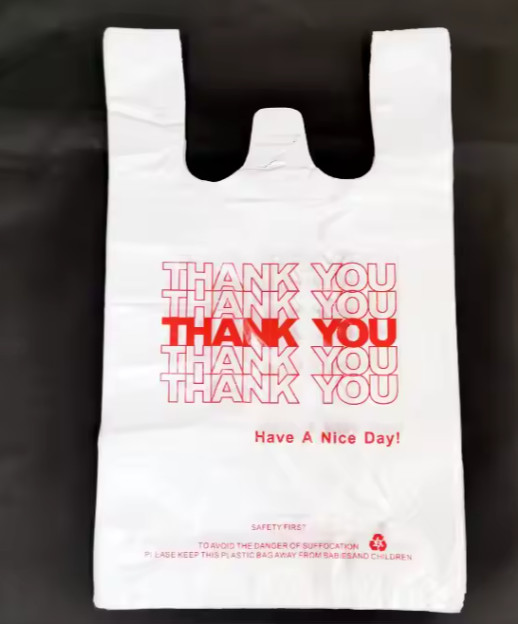 Thank You Bags, 1000 Pcs, White Plastic, 11.5X6.5×22 Shopping Bags