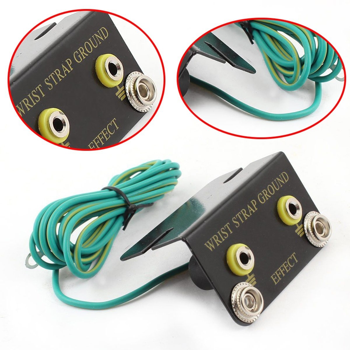 5.5ft Green Terminal Cable Anti-Static Connector for ESD Wrist Straps – L-Shaped