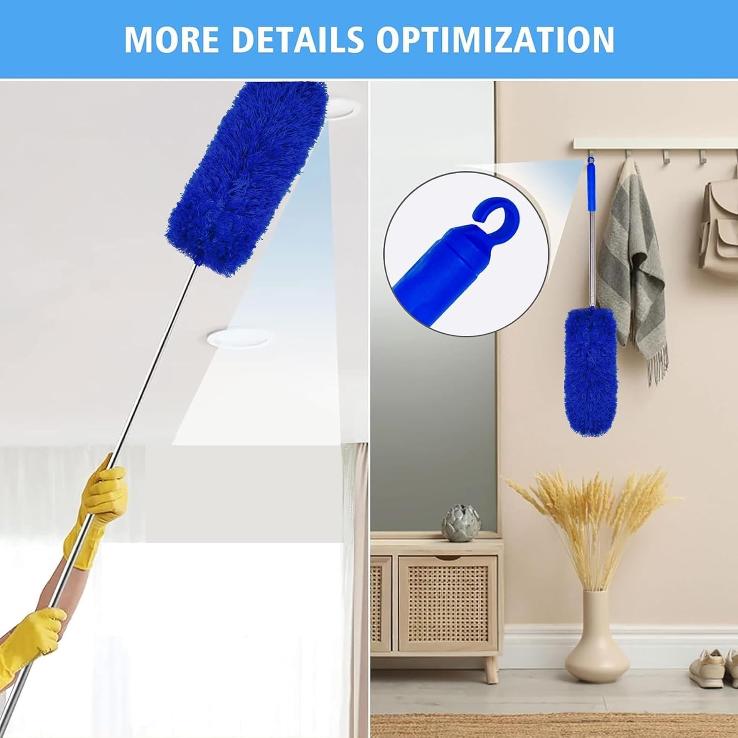 Tiumso Ceiling Fan Cleaner Dusters For Cleaning 6-In-1 Kit Cobweb Duster