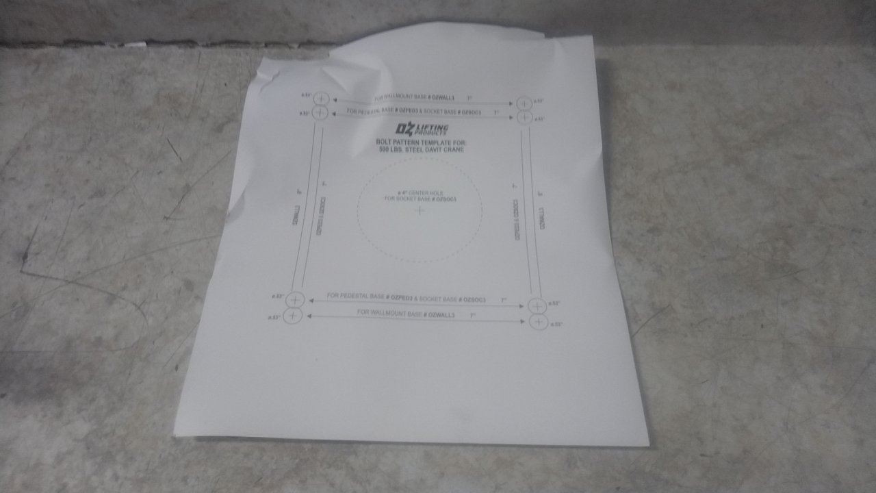 Oz Lifting Products OZPED2 3.05 In Mast Diameter 1000 Lb Cap Steel Mounting Base