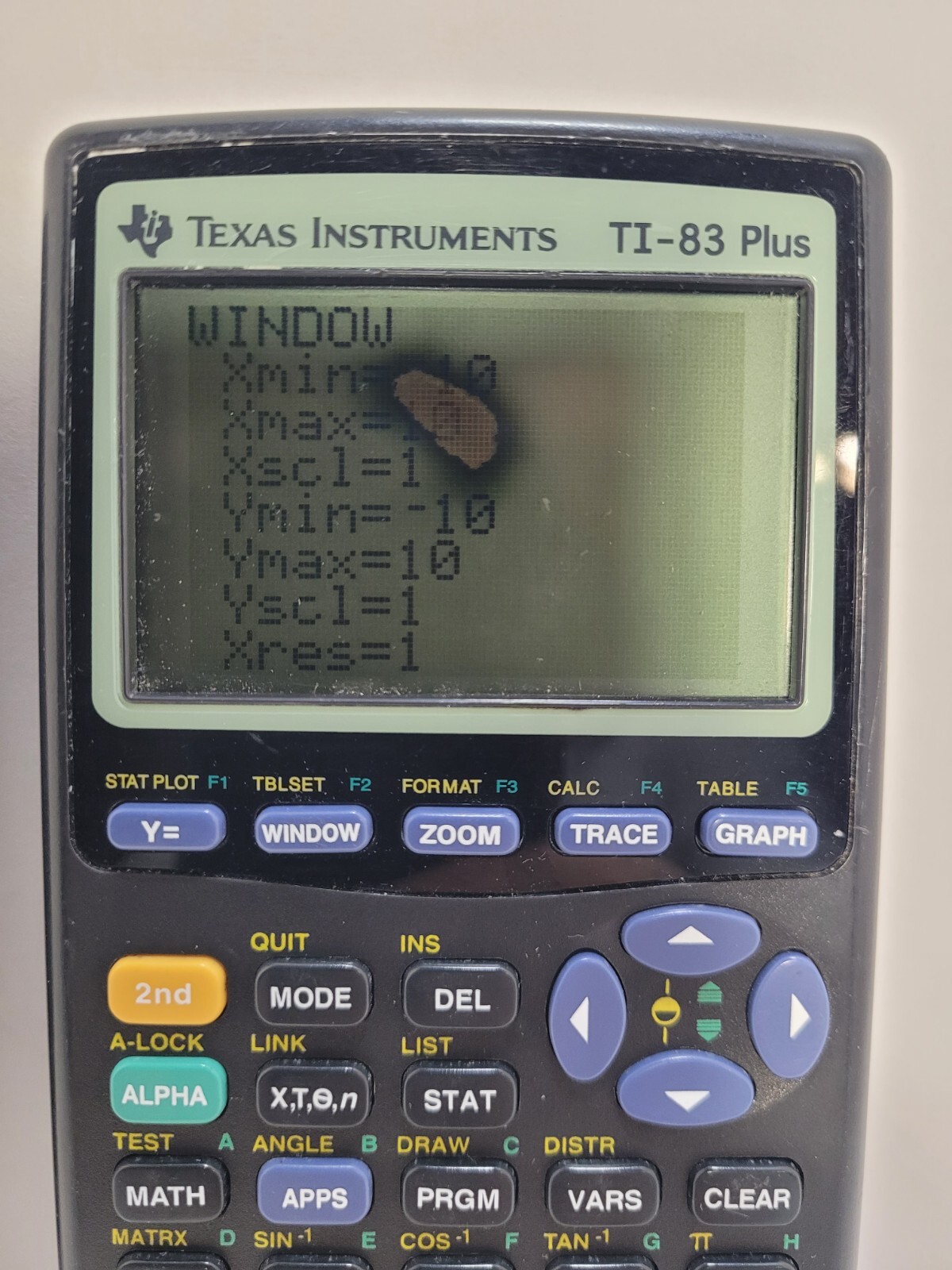 TI-83 Plus Graphing Calculator Black w/Cover SCREEN DAMAGE Texas Instruments