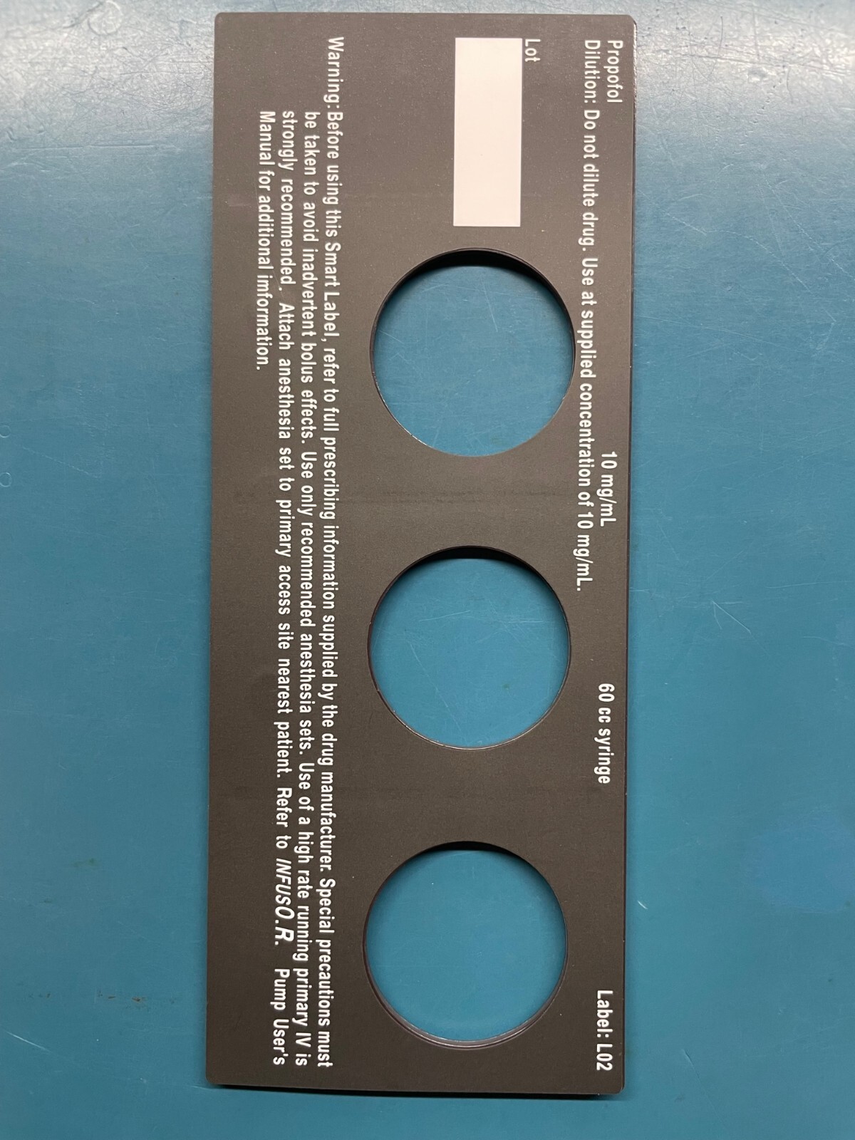 Baxter Bard Infus OR / INFUSOR Propofol Smart Label L02 2L324 6461558