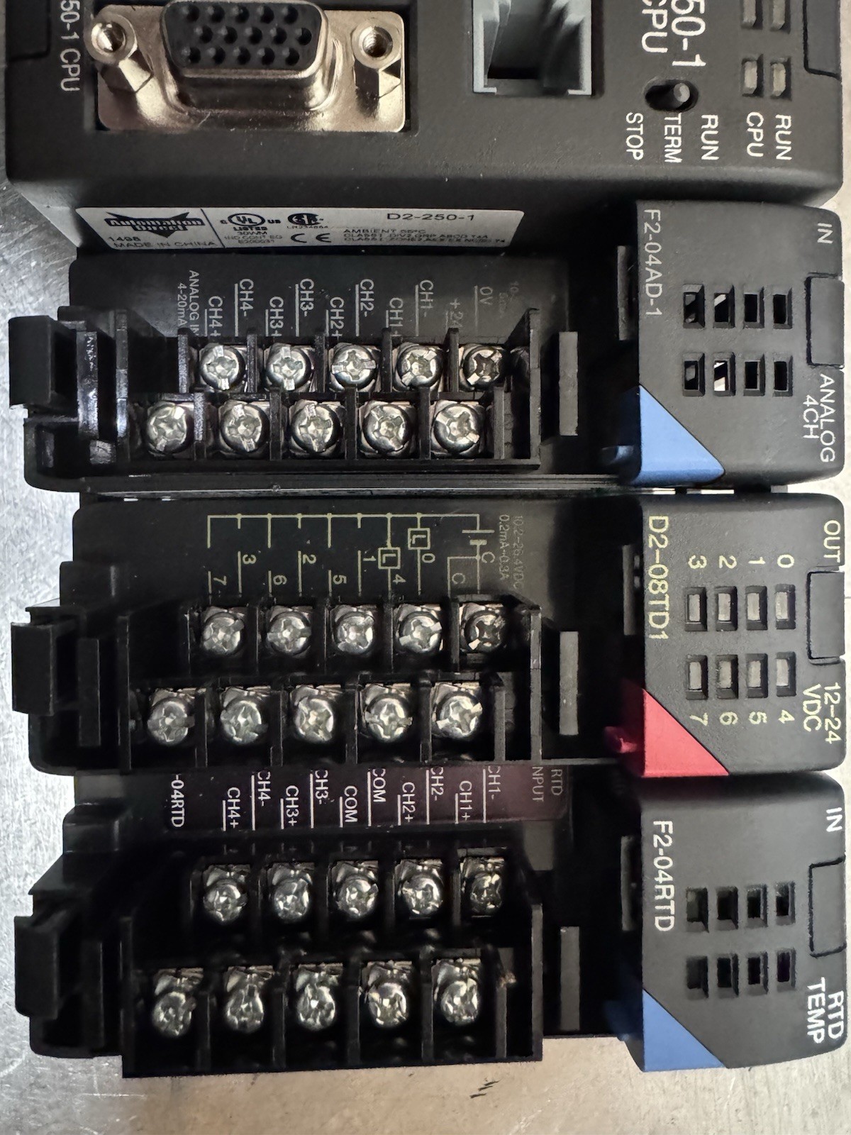 Automation Direct Logic 205 D2-04B-1, F2-04AD-1, D2-08TD1, F2-04RTD