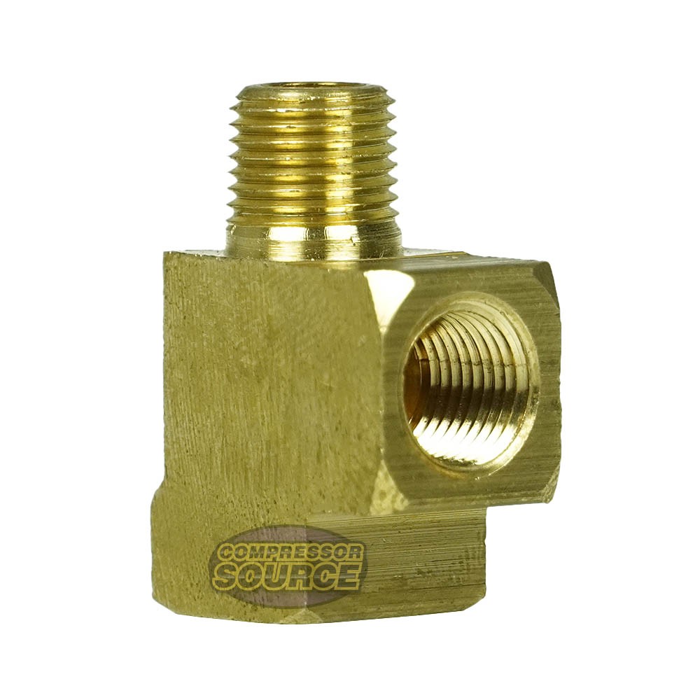 Triple 1/8″ NPT Solid Brass Tee Fitting With 2 Female And 1 Male Threads 127A