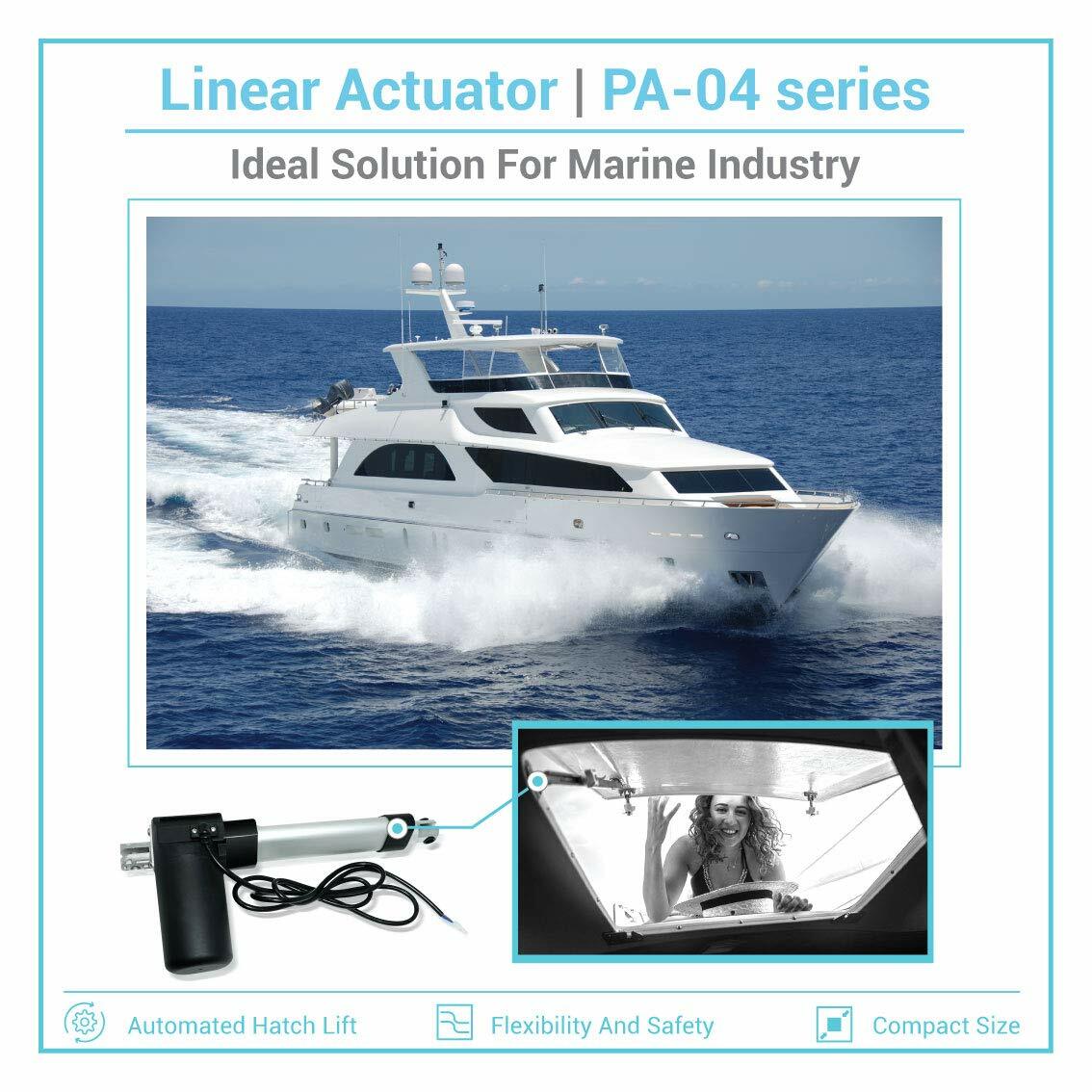 12-24V Electric Linear Actuator (6″-40″ stroke, 900 lbs force) – PA-04-HS model