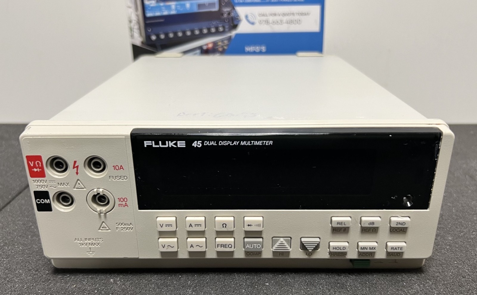 FLUKE 45 DUAL DISPLAY BENCHTOP DIGITAL MULITMETER, 5 DIGIT, NO HANDLE, TESTED!