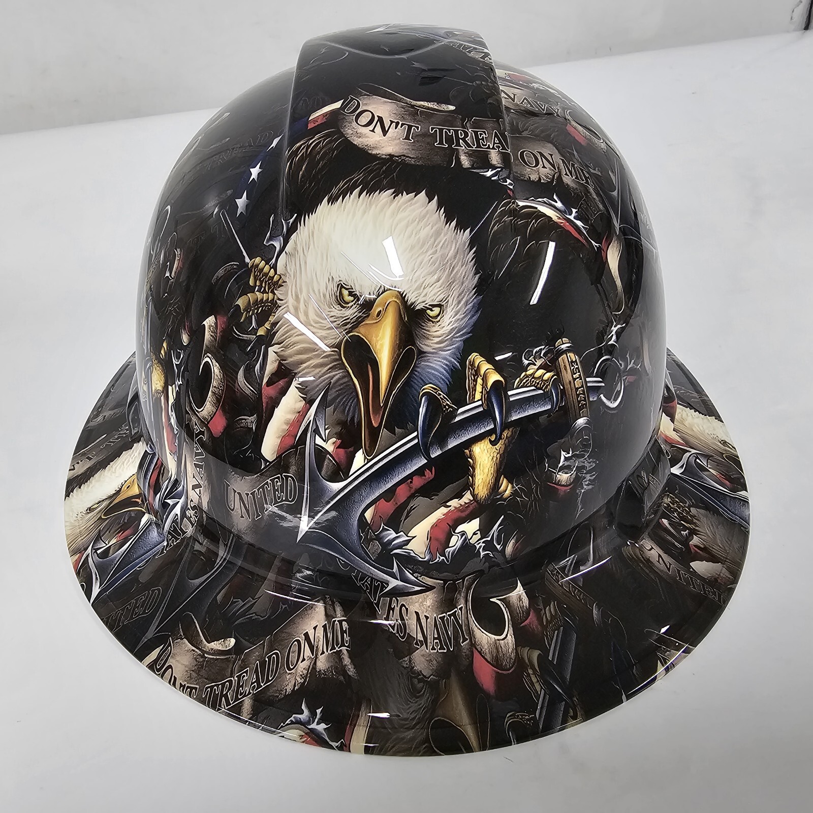 full brim hard hat custom hydro dipped IN US NAVY WE THE POEPLE DONT TREAD ON ME