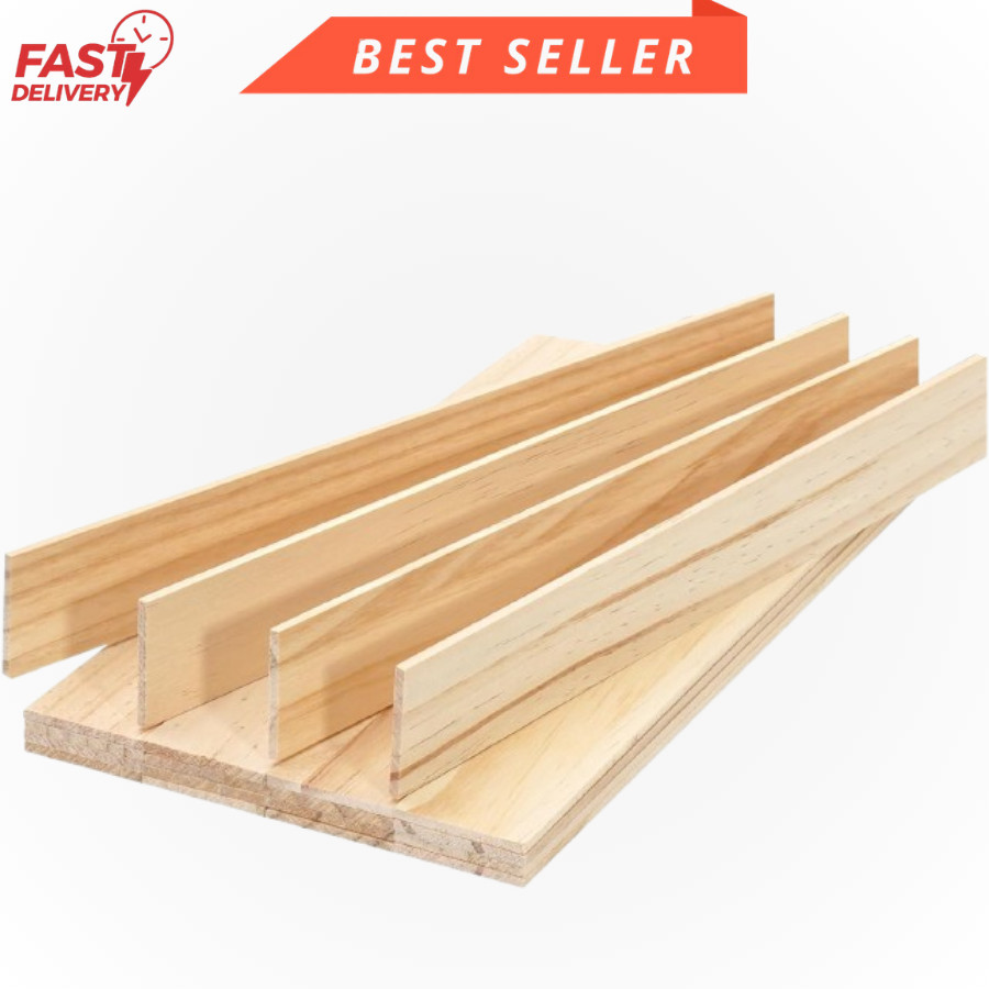 20 Pcs 1/8 x 1.5 x 12 inch Wood Strips Slats Unfinished Pine Wood Trim for Craft